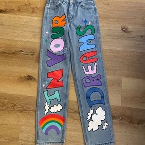 Painted Rainbow Jeans "In Your Dreams" High Waist